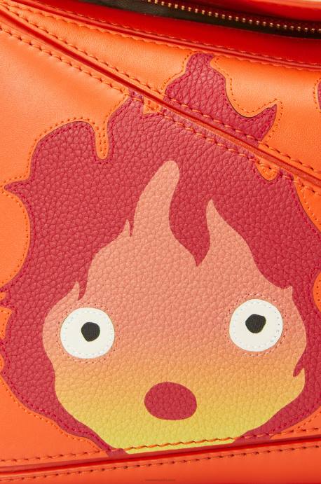 Loewe mujer Bolso puzzle calcifer pequeño de piel de becerro satinada LP64441 naranja