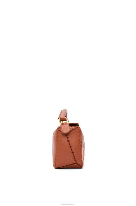 Loewe mujer Minibolso calcifer puzzle de piel de becerro satinada LP64260 óxido