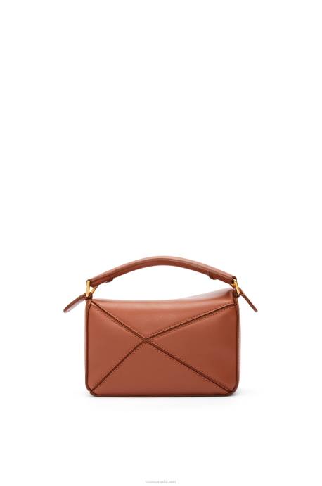 Loewe mujer Minibolso calcifer puzzle de piel de becerro satinada LP64260 óxido