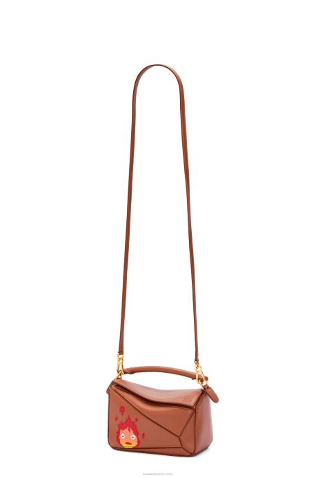 Loewe mujer Minibolso calcifer puzzle de piel de becerro satinada LP64260 óxido