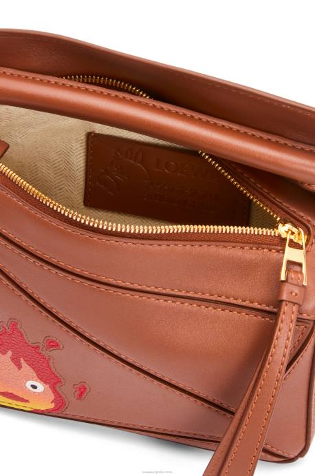 Loewe mujer Minibolso calcifer puzzle de piel de becerro satinada LP64260 óxido