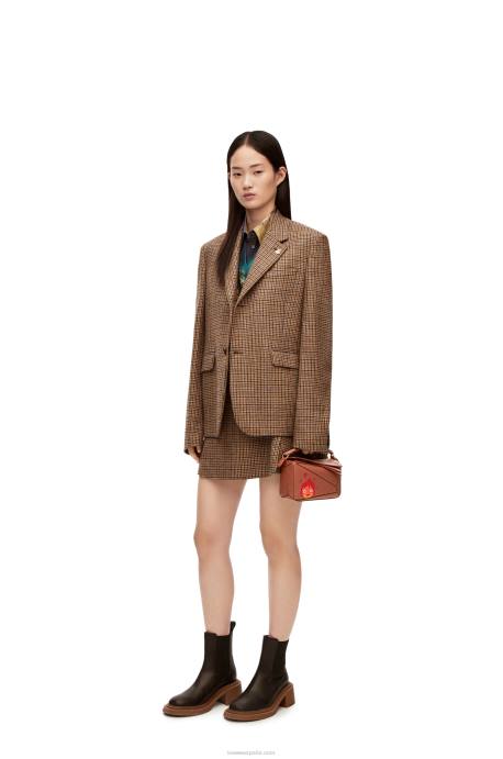 Loewe mujer Minibolso calcifer puzzle de piel de becerro satinada LP64260 óxido