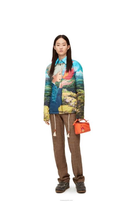 Loewe mujer Minibolso calcifer puzzle de piel de becerro satinada LP64261 naranja