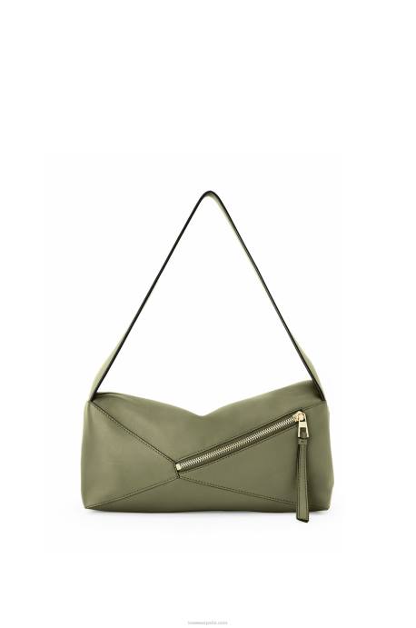 Loewe mujer bolso hobo puzzle de piel de becerro napa LP64471 aguacate verde
