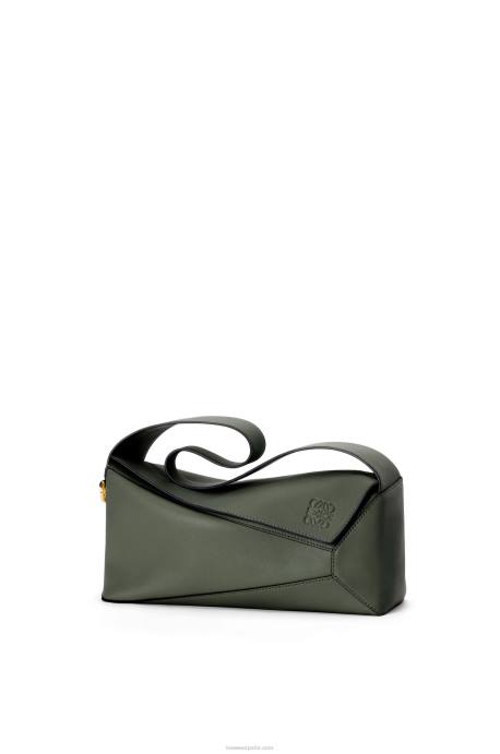 Loewe mujer bolso hobo puzzle de piel de becerro napa LP64472 caqui de la vendimia