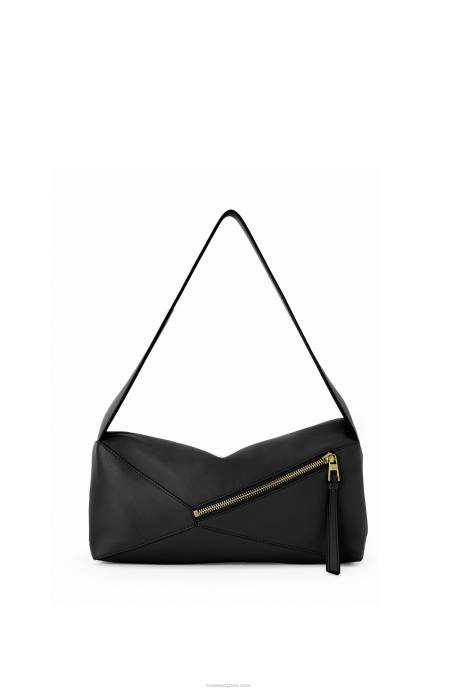 Loewe mujer bolso hobo puzzle de piel de becerro napa LP64513 negro