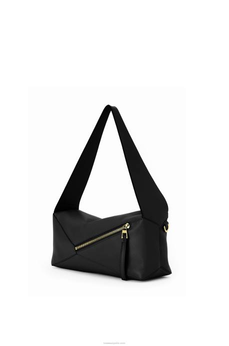 Loewe mujer bolso hobo puzzle de piel de becerro napa LP64513 negro
