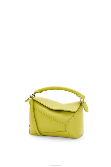 Loewe mujer bolso mini puzzle edge de piel de becerro satinada LP64211 amarillo lima