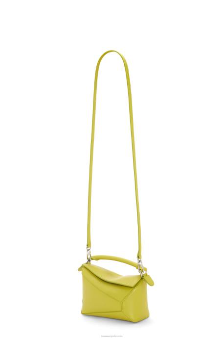 Loewe mujer bolso mini puzzle edge de piel de becerro satinada LP64211 amarillo lima