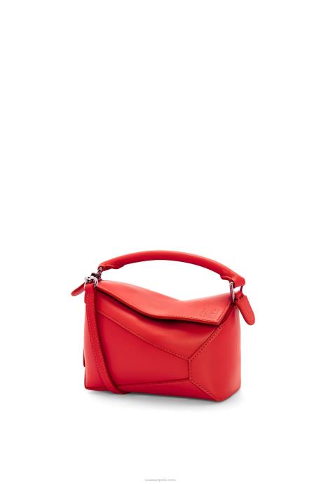 Loewe mujer bolso mini puzzle edge de piel de becerro satinada LP64213 rojo