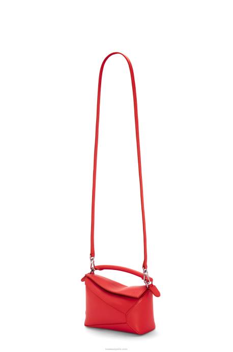 Loewe mujer bolso mini puzzle edge de piel de becerro satinada LP64213 rojo