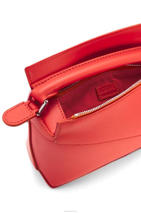 Loewe mujer bolso mini puzzle edge de piel de becerro satinada LP64213 rojo