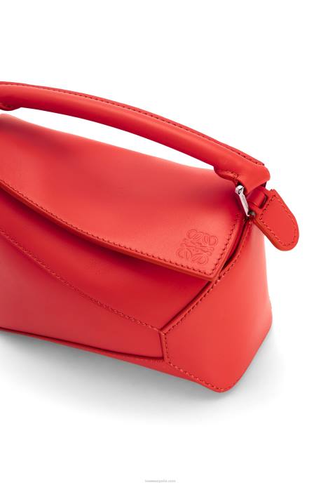 Loewe mujer bolso mini puzzle edge de piel de becerro satinada LP64213 rojo