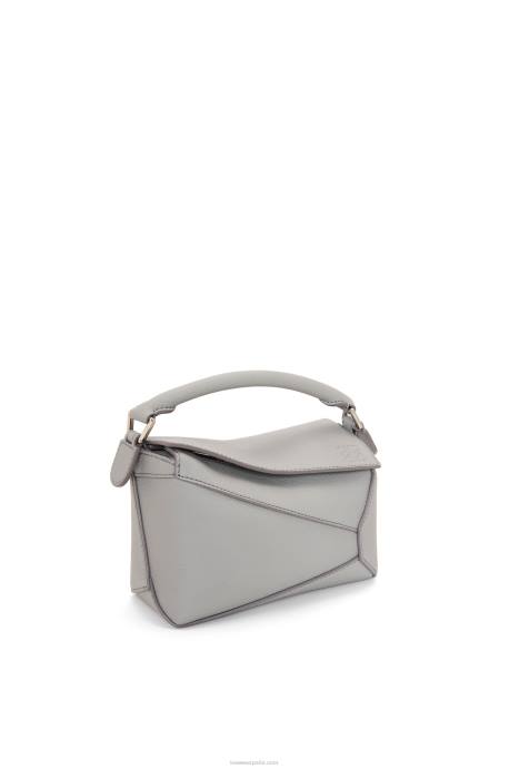 Loewe mujer bolso mini puzzle edge de suave piel de becerro granulada LP64198 Perla gris