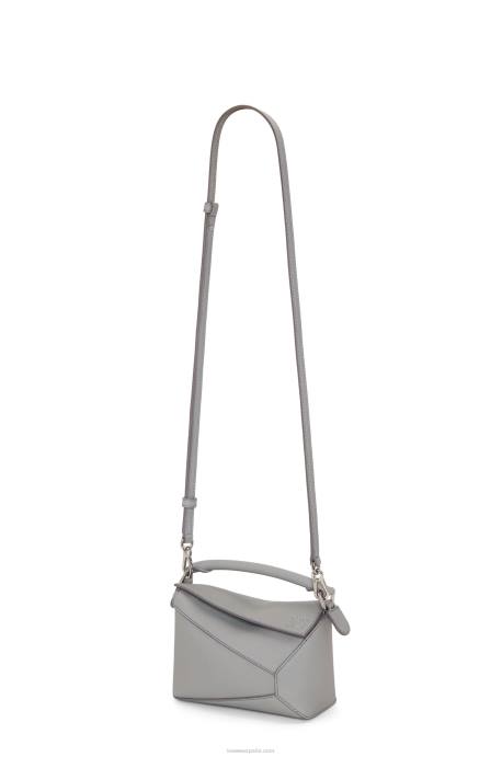 Loewe mujer bolso mini puzzle edge de suave piel de becerro granulada LP64198 Perla gris