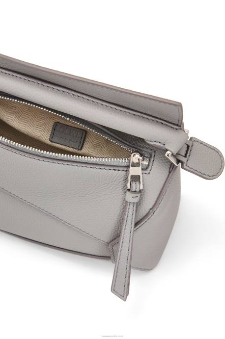 Loewe mujer bolso mini puzzle edge de suave piel de becerro granulada LP64198 Perla gris