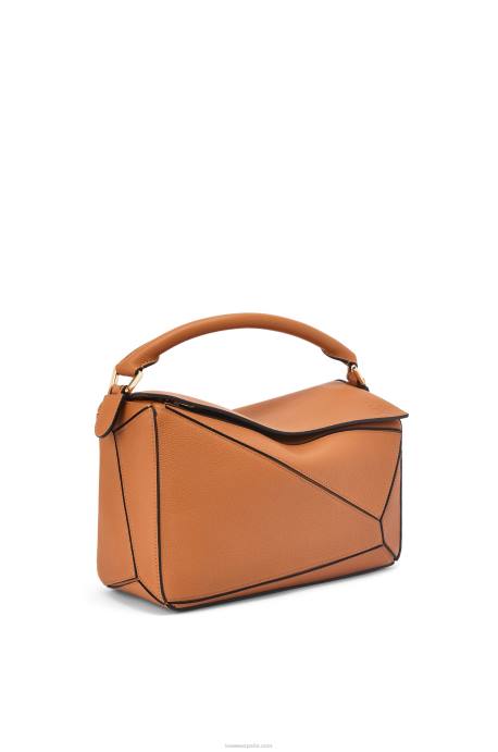 Loewe mujer bolso puzzle de suave piel de becerro graneada LP64369 caramelo ligero