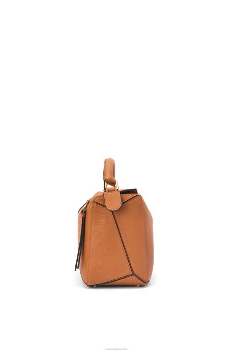 Loewe mujer bolso puzzle de suave piel de becerro graneada LP64369 caramelo ligero