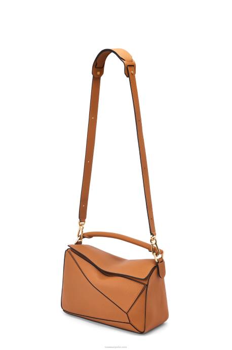 Loewe mujer bolso puzzle de suave piel de becerro graneada LP64369 caramelo ligero
