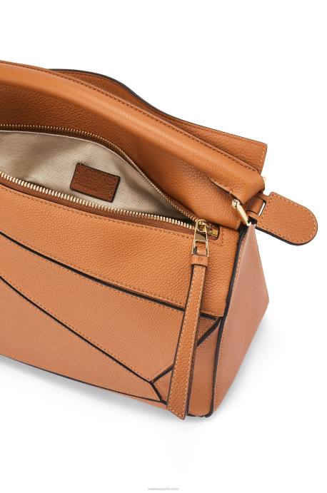 Loewe mujer bolso puzzle de suave piel de becerro graneada LP64369 caramelo ligero