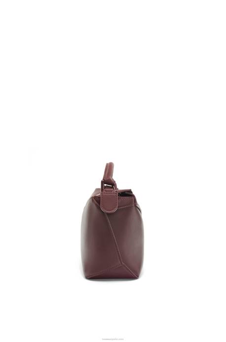 Loewe mujer bolso puzzle edge pequeño de piel de becerro satinada LP64274 glaseado de sang de boeuf