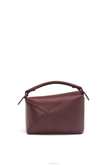 Loewe mujer bolso puzzle edge pequeño de piel de becerro satinada LP64274 glaseado de sang de boeuf