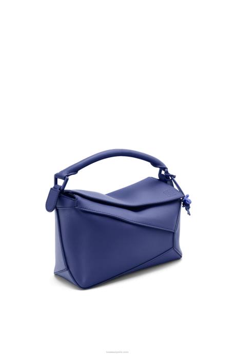 Loewe mujer bolso puzzle edge pequeño de piel de becerro satinada LP64531 glaseado de color morado oscuro