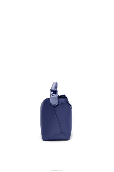 Loewe mujer bolso puzzle edge pequeño de piel de becerro satinada LP64531 glaseado de color morado oscuro