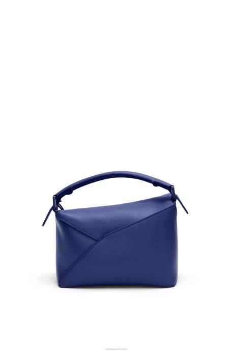 Loewe mujer bolso puzzle edge pequeño de piel de becerro satinada LP64531 glaseado de color morado oscuro