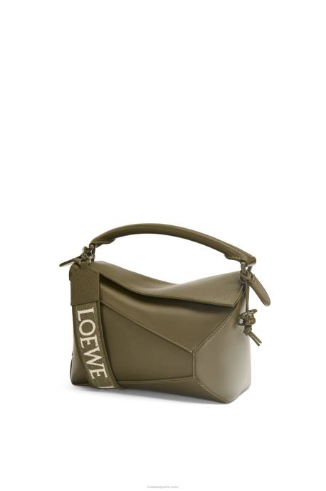 Loewe mujer bolso puzzle edge pequeño de piel de becerro satinada LP64536 glaseado de polvo de té