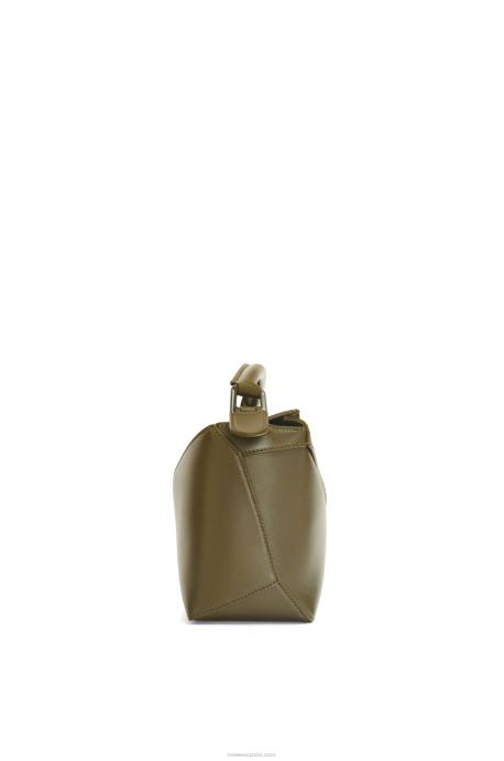 Loewe mujer bolso puzzle edge pequeño de piel de becerro satinada LP64536 glaseado de polvo de té