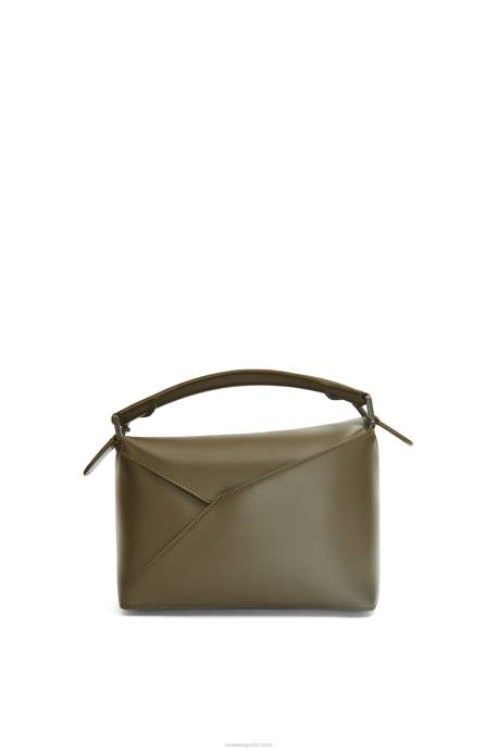 Loewe mujer bolso puzzle edge pequeño de piel de becerro satinada LP64536 glaseado de polvo de té