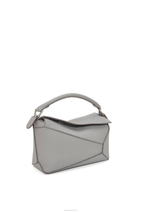 Loewe mujer bolso puzzle edge pequeño de suave piel de becerro graneada LP64366 Perla gris