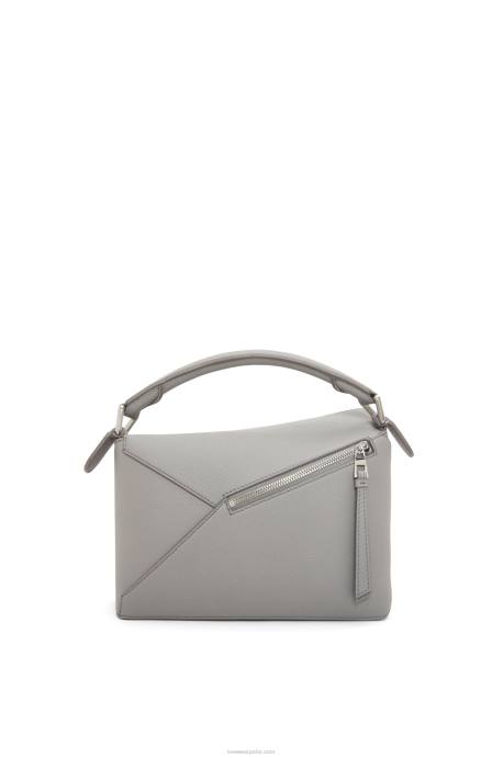 Loewe mujer bolso puzzle edge pequeño de suave piel de becerro graneada LP64366 Perla gris