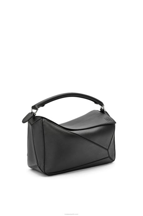 Loewe mujer bolso puzzle en piel de becerro clásica LP64479 negro