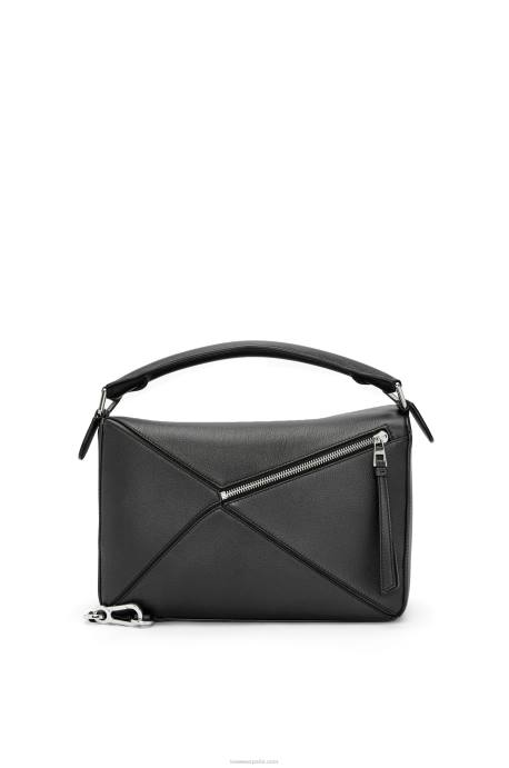 Loewe mujer bolso puzzle en piel de becerro clásica LP64479 negro