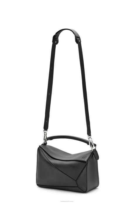 Loewe mujer bolso puzzle en piel de becerro clásica LP64479 negro