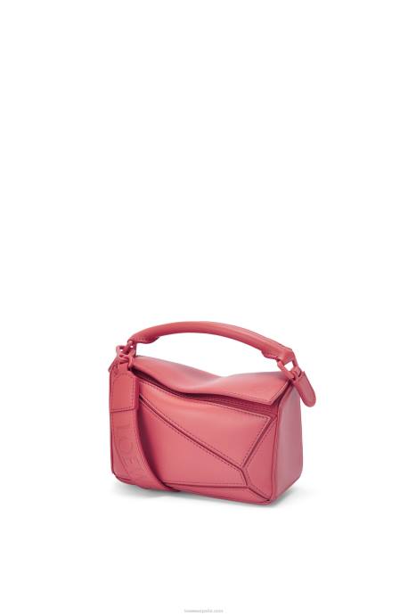 Loewe mujer bolso puzzle mini de piel de becerro satinada LP64266 ciruela
