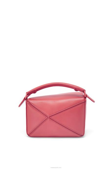 Loewe mujer bolso puzzle mini de piel de becerro satinada LP64266 ciruela