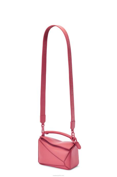 Loewe mujer bolso puzzle mini de piel de becerro satinada LP64266 ciruela