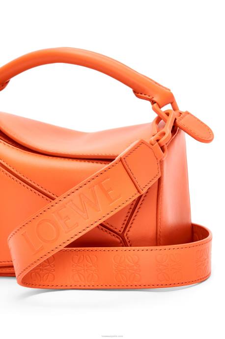 Loewe mujer bolso puzzle mini de piel de becerro satinada LP64271 naranja