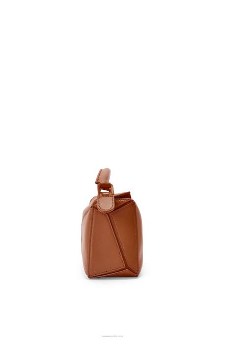 Loewe mujer bolso puzzle mini de piel de becerro satinada LP64273 pacana
