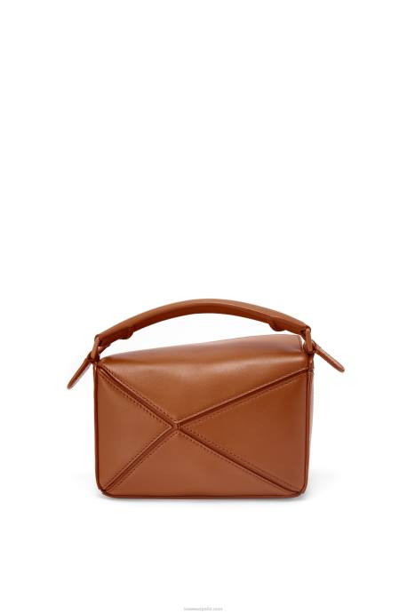 Loewe mujer bolso puzzle mini de piel de becerro satinada LP64273 pacana
