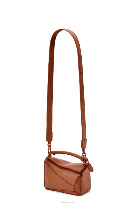 Loewe mujer bolso puzzle mini de piel de becerro satinada LP64273 pacana