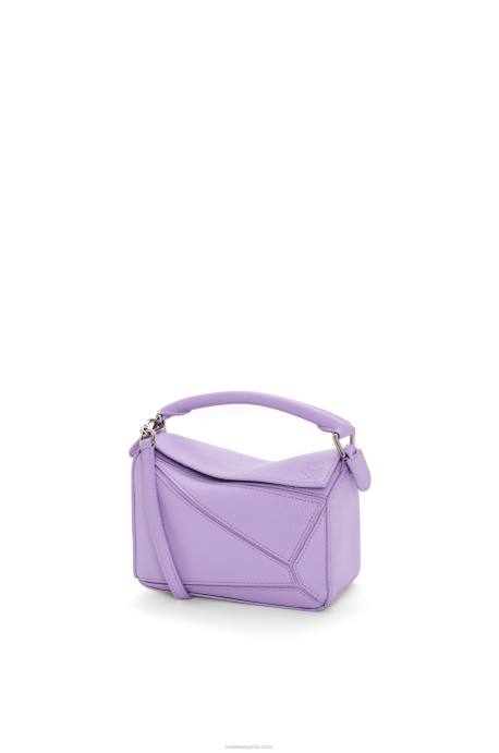 Loewe mujer bolso puzzle mini de suave piel de becerro granulada LP64199 malva claro