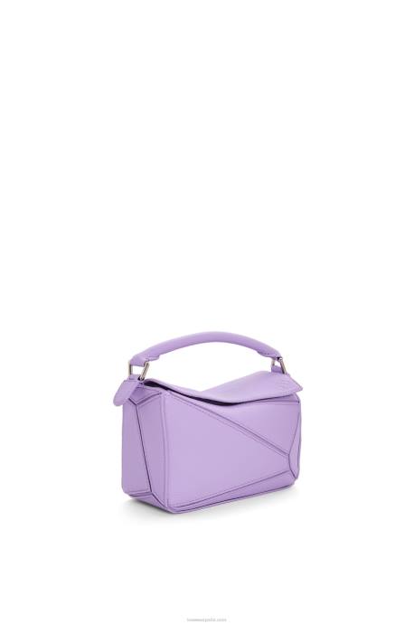 Loewe mujer bolso puzzle mini de suave piel de becerro granulada LP64199 malva claro