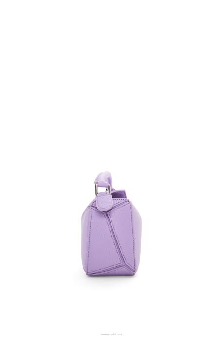 Loewe mujer bolso puzzle mini de suave piel de becerro granulada LP64199 malva claro