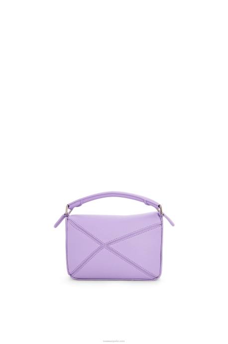 Loewe mujer bolso puzzle mini de suave piel de becerro granulada LP64199 malva claro