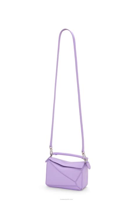 Loewe mujer bolso puzzle mini de suave piel de becerro granulada LP64199 malva claro