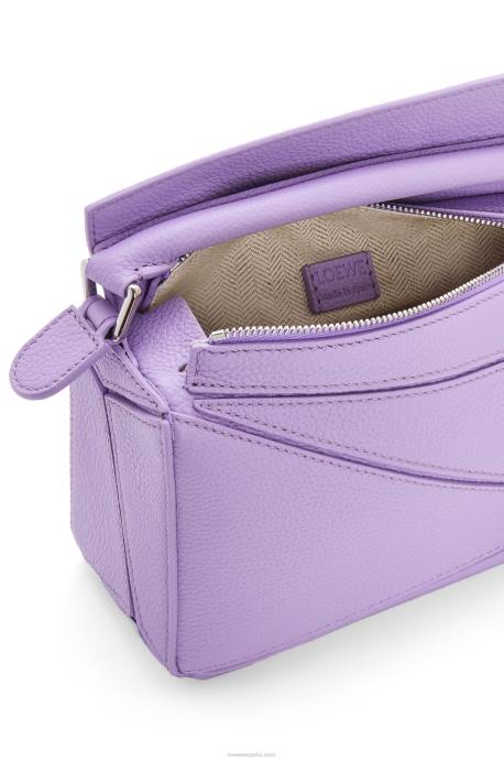 Loewe mujer bolso puzzle mini de suave piel de becerro granulada LP64199 malva claro